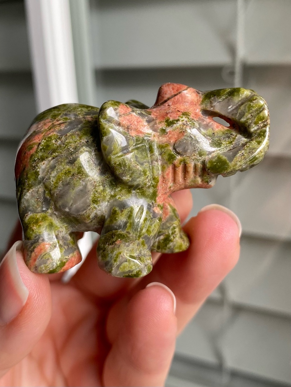🐘💚 2” Unakite Elephant — Small Size, Big Energy! 💚🐘